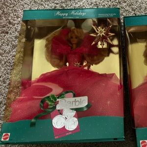 1990 Holiday Barbie Pink Collector Dolls NIB